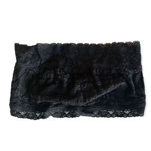 Free People Intimately Black Semi Sheer Lace Bandeau Bra Small, NWOT